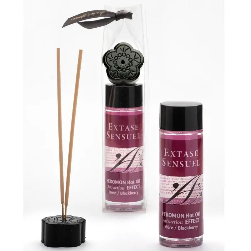 EXTASE SENSUAL - ACEITE MASAJE EFECTO CALOR CON FEROMONAS MORA 100 ML EXTASE SENSUAL