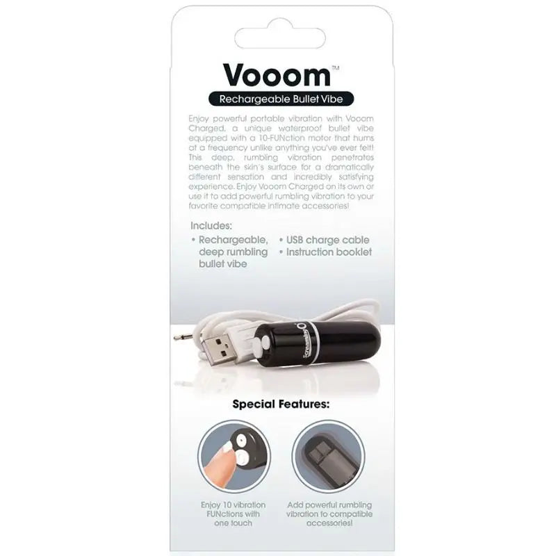 SCREAMING O - BALA VIBRADORA RECARGABLE VOOOM NEGRO SCREAMING O