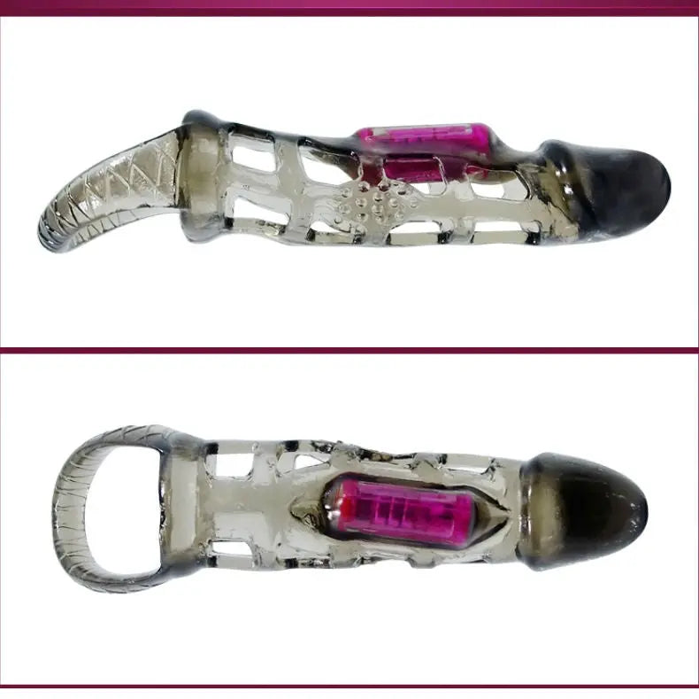 BAILE - FUNDA EXTENSORA PENE CON VIBRACIÓN Y STRAP 13.5 CM BAILE FOR HIM