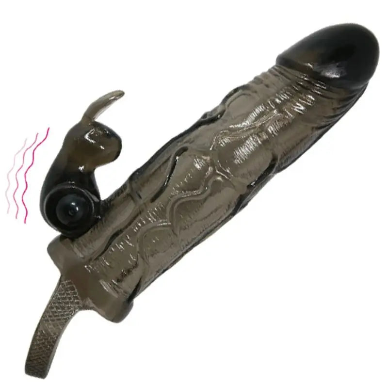 BAILE - BRAVE MAN FUNDA REALISTICA PENE CON RABBIT 16.5 CM NEGRO BAILE FOR HIM