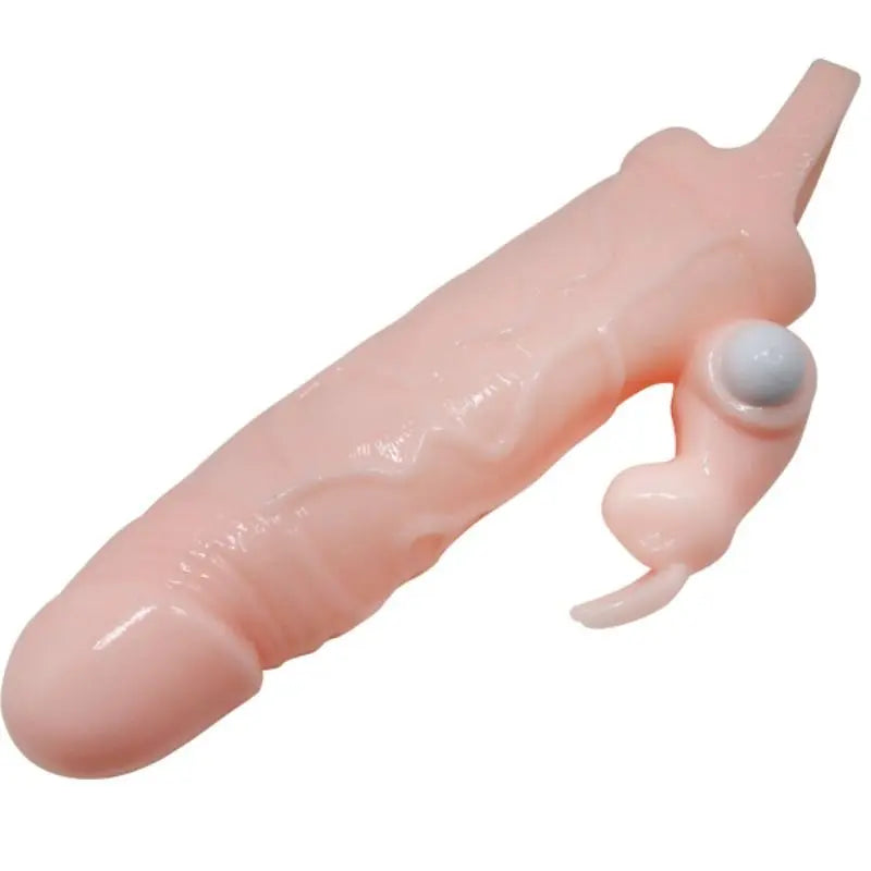 BAILE - BRAVE MAN FUNDA PENE CON RABBIT VIBRADOR 16.5 CM NATURAL BAILE FOR HIM