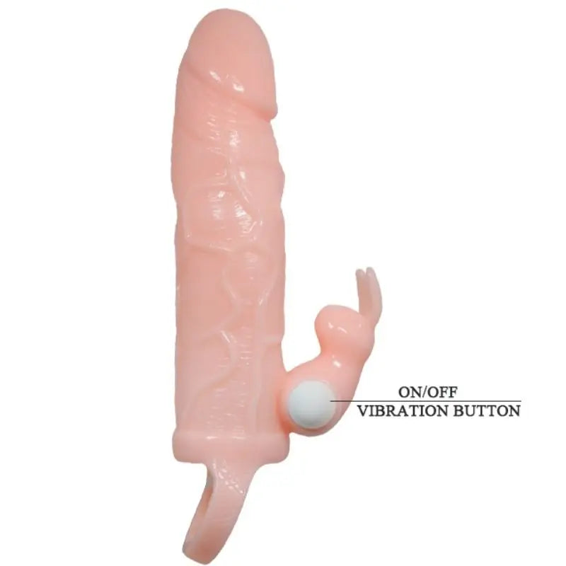 BAILE - BRAVE MAN FUNDA PENE CON RABBIT VIBRADOR 16.5 CM NATURAL BAILE FOR HIM