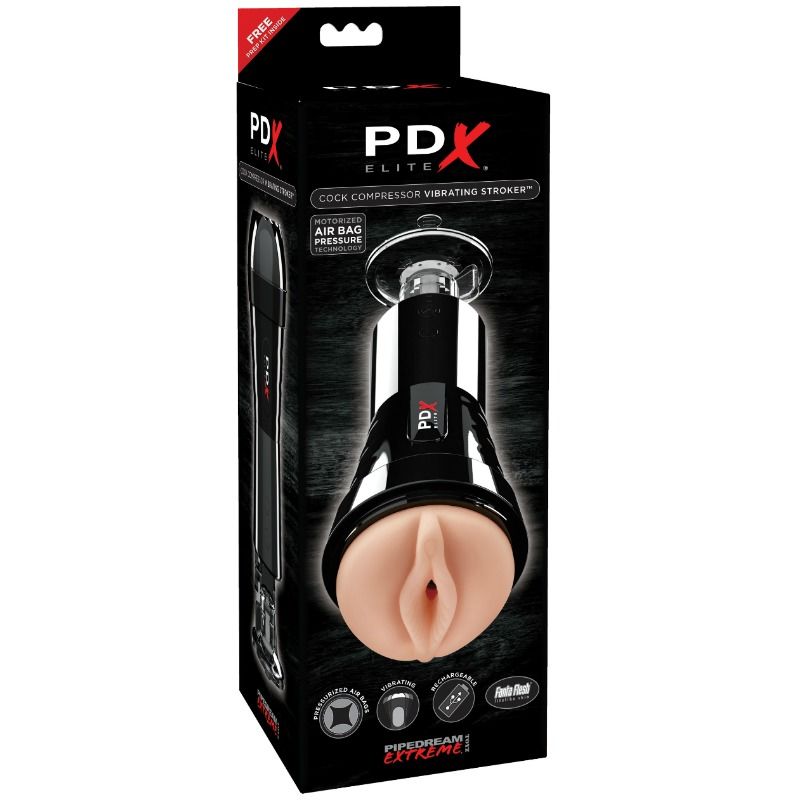 PDX ELITE - MASTURBADOR CON VIBRACIÓN Y EFECTO COMPRESOR PDX ELITE