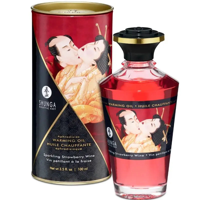 SHUNGA - ACEITE MASAJE EFECTO CALOR FRESAS Y CAVA 100 ML SHUNGA OILS