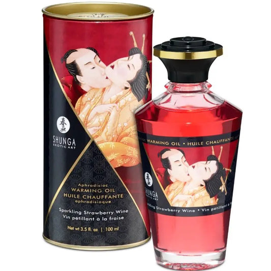 SHUNGA - ACEITE MASAJE EFECTO CALOR FRESAS Y CAVA 100 ML SHUNGA OILS
