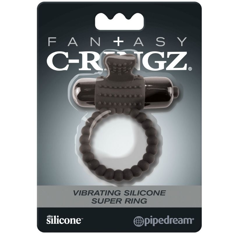 FANTASY C-RINGZ - ANILLO VIBRADOR DE SILICONA NEGRO FANTASY C-RINGZ