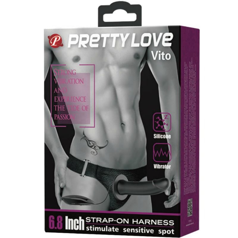 PRETTY LOVE - VITO STRAP ON CON DILDO HUECO Y VIBRACIÓN 17.3 CM PRETTY LOVE MALE