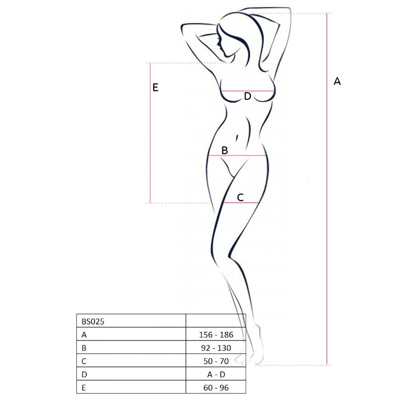 PASSION - WOMAN BS025 BODYSTOCKING ESTILO VESTIDO NEGRO TALLA ÚNICA PASSION WOMAN BODYSTOCKINGS