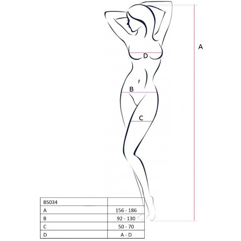 PASSION - WOMAN BS034 BODYSTOCKING BLANCO TALLA ÚNICA PASSION WOMAN