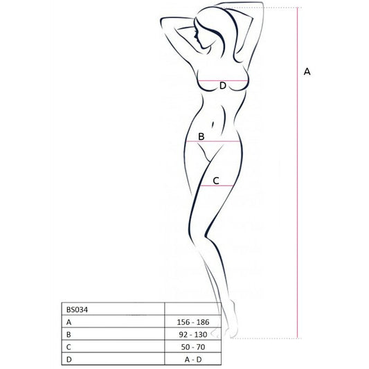 PASSION - WOMAN BS034 BODYSTOCKING BLANCO TALLA ÚNICA PASSION WOMAN