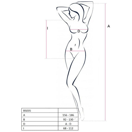 PASSION - WOMAN BS035 BODYSTOCKING BLANCO TALLA ÚNICA PASSION WOMAN