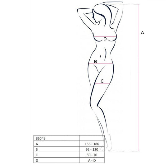 PASSION - WOMAN BS045 BODYSTOCKING BLANCO TALLA ÚNICA PASSION WOMAN