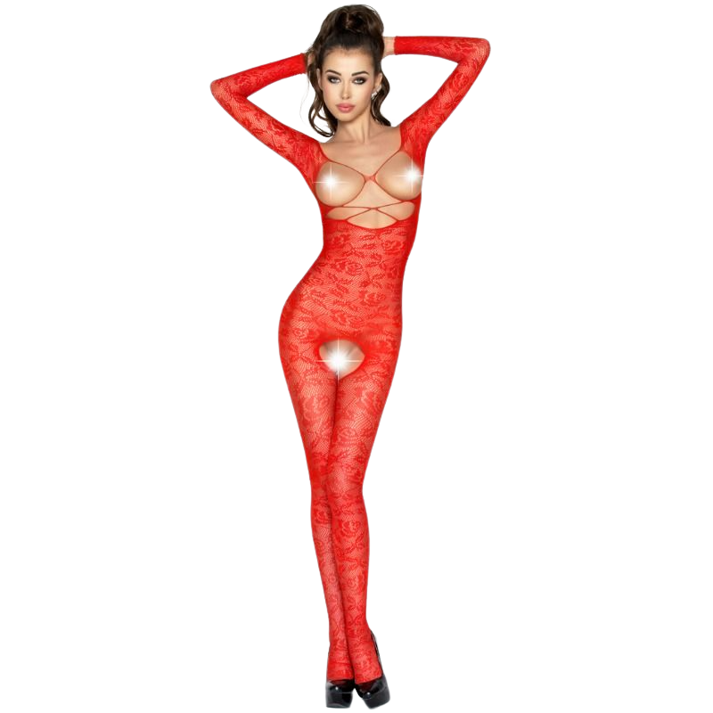 PASSION - WOMAN BS031 BODYSTOCKING ROJO TALLA ÚNICA PASSION WOMAN BODYSTOCKINGS