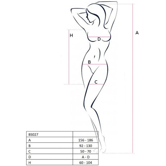 PASSION - WOMAN BS027 BODYSTOCKING ESTILO VESTIDO NEGRO TALLA ÚNICA PASSION WOMAN BODYSTOCKINGS