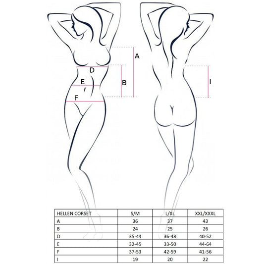 PASSION - WOMAN HELLEN CORSET NEGRO TALLA S/M PASSION WOMAN CORSETS