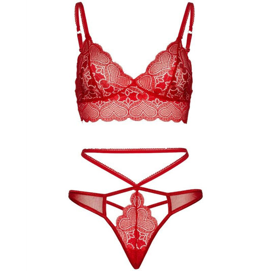 LEG AVENUE - SET 2 PIEZAS CON TANGA DOBLE TIRANTA M/L ROJO LEG AVENUE SETS