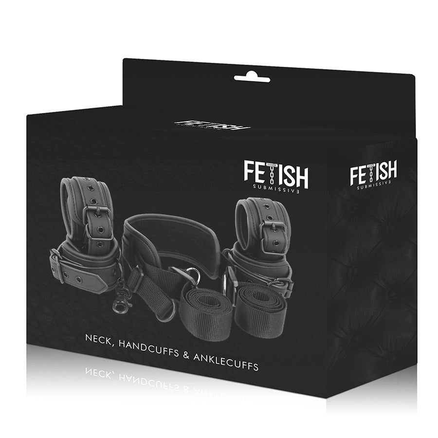 FETISH SUBMISSIVE - POSICIÓN MASTER CON 4 ESPOSAS CON FORRO DE NOPRENO FETISH SUBMISSIVE BONDAGE