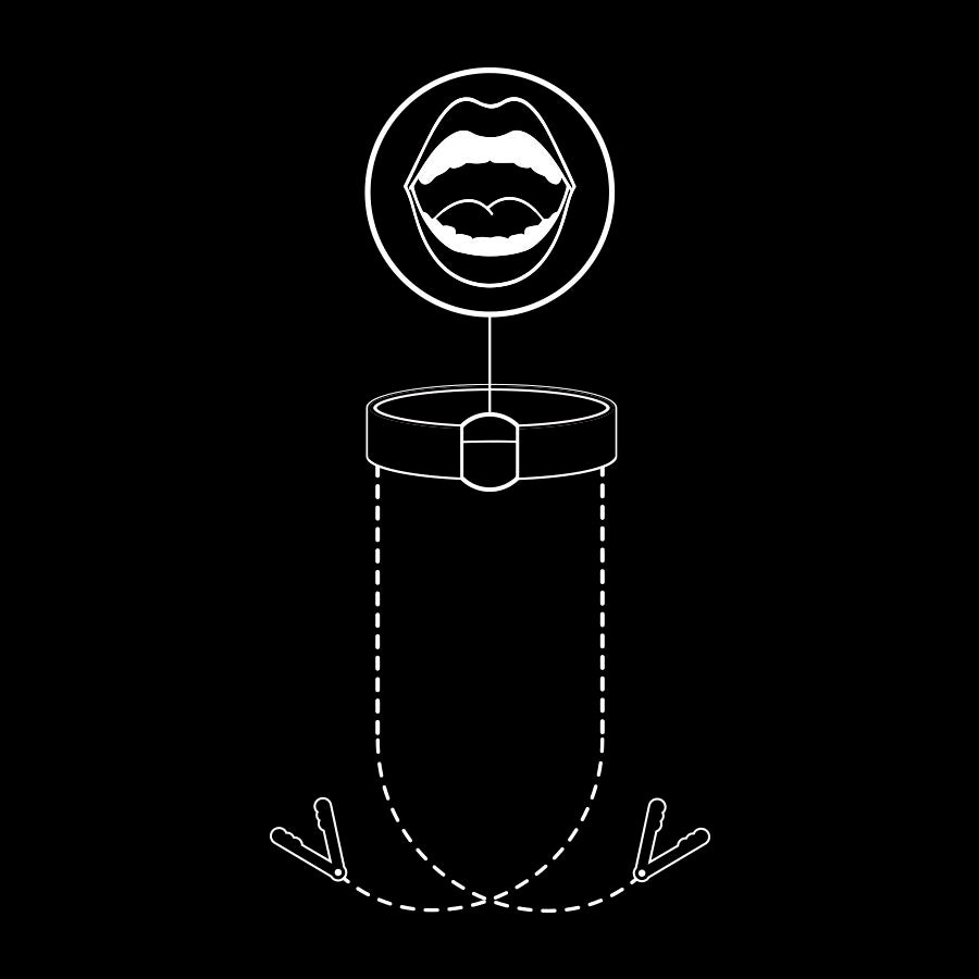 FETISH SUBMISSIVE - ANILLA MORDAZA CON PINZAS PARA PEZONES FETISH SUBMISSIVE BONDAGE