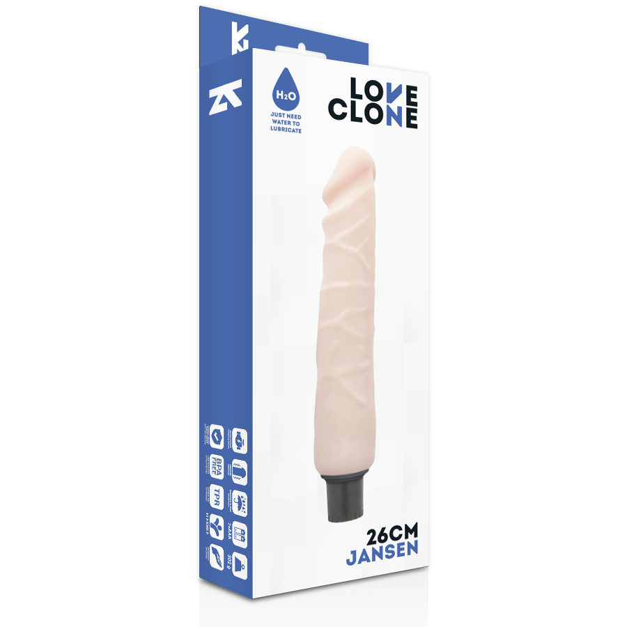 LOVECLONE - JANSEN VIBRADOR REALISTICO  SELF LUBRICATION 26 CM -O- 4.2 CM LOVECLONE