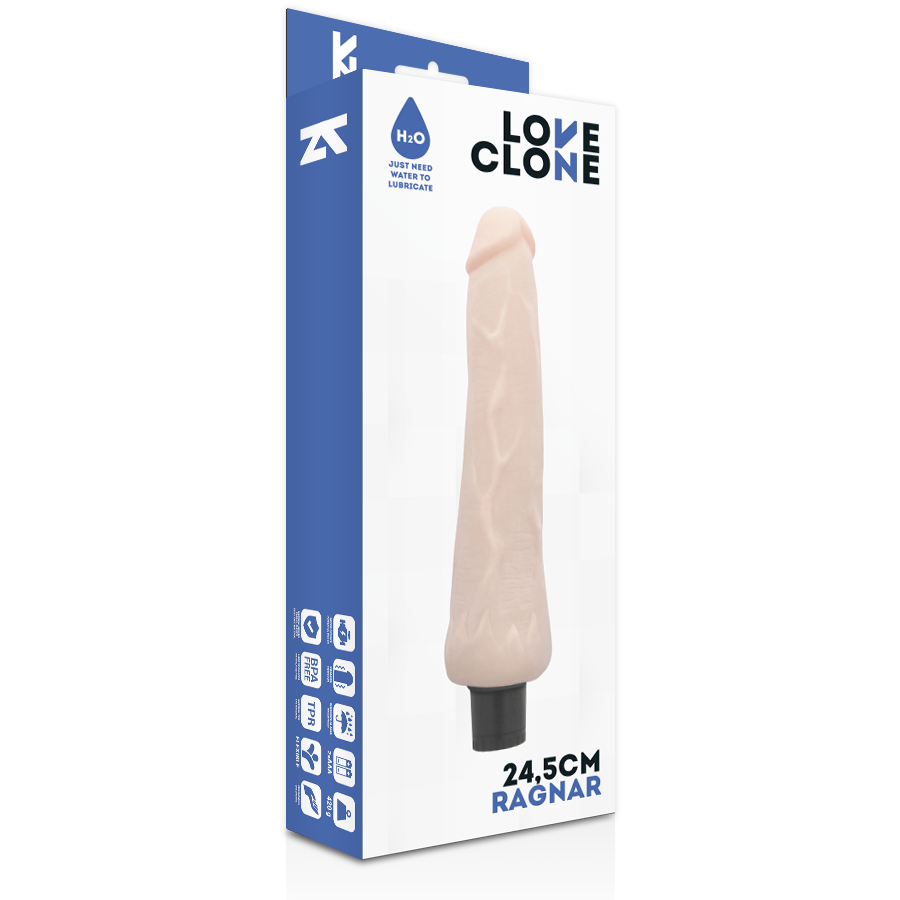 LOVECLONE - RAGNAR VIBRADOR REALISTICO  SELF LUBRICATION 24.5 CM -O- 3.5 CM LOVECLONE