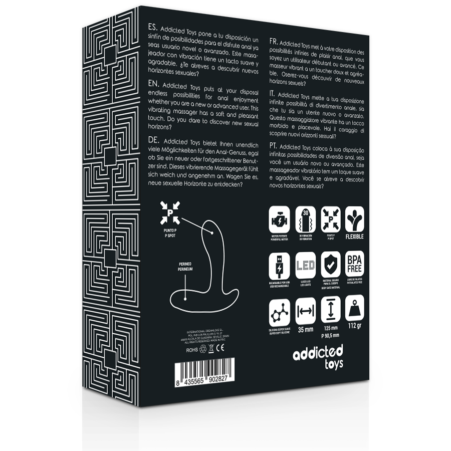 ADDICTED TOYS - ANAL MASSAGER BLACK VIBRATION ADDICTED TOYS