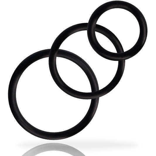 ADDICTED TOYS - SET ANILLOS PENE NEGRO ADDICTED TOYS