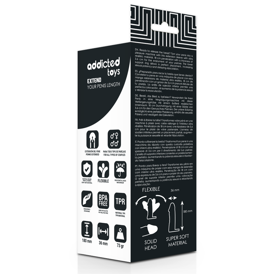 ADDICTED TOYS - EXTENSIÓN PENE 18 CM ADDICTED TOYS