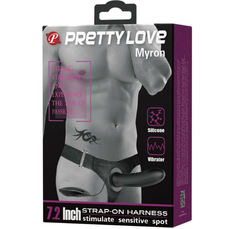 PRETTY LOVE - MYRON STRAP ON CON VIBRACIÓN Y DILDO HUECO PRETTY LOVE