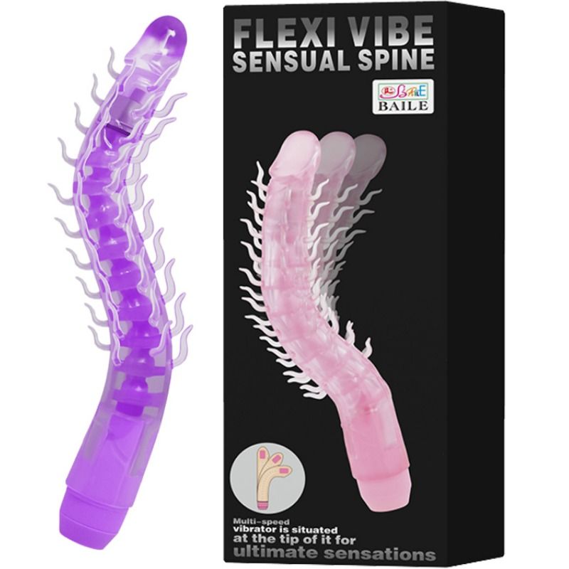 BAILE - FLEXI VIBE SENSUAL SPINE BENDABLE VIBRATING DILDO LILA 23.5 CM BAILE