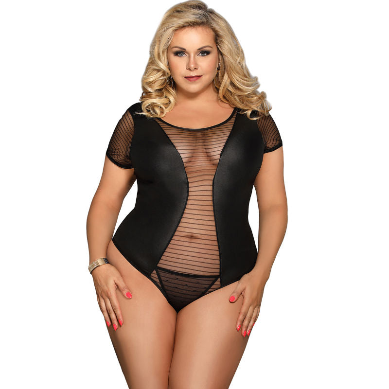SUBBLIME - FETISH TEDDY MANGA CORTA TALLA GRANDE SUBBLIME QUEEN PLUS SIZE
