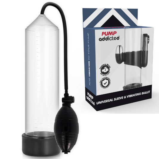 PUMP ADDICTED - BOMBA ERECCIÓN RX3 TRANSPARENTE CON VIBRADOR PUMP ADDICTED