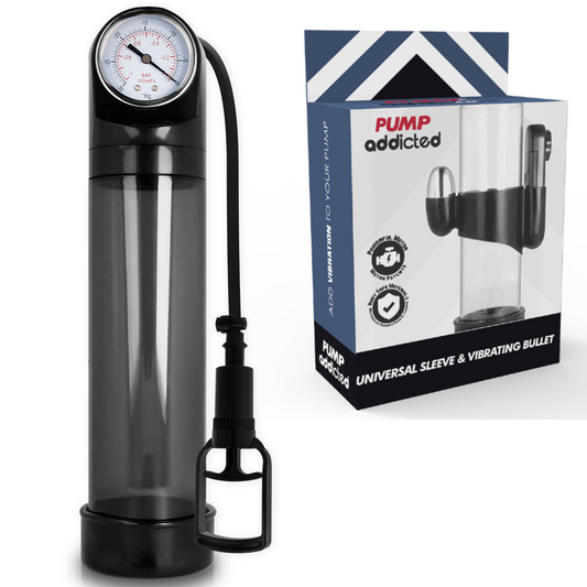 PUMP ADDICTED - BOMBA ERECCIÓN RX9 NEGRO CON VIBRADOR PUMP ADDICTED