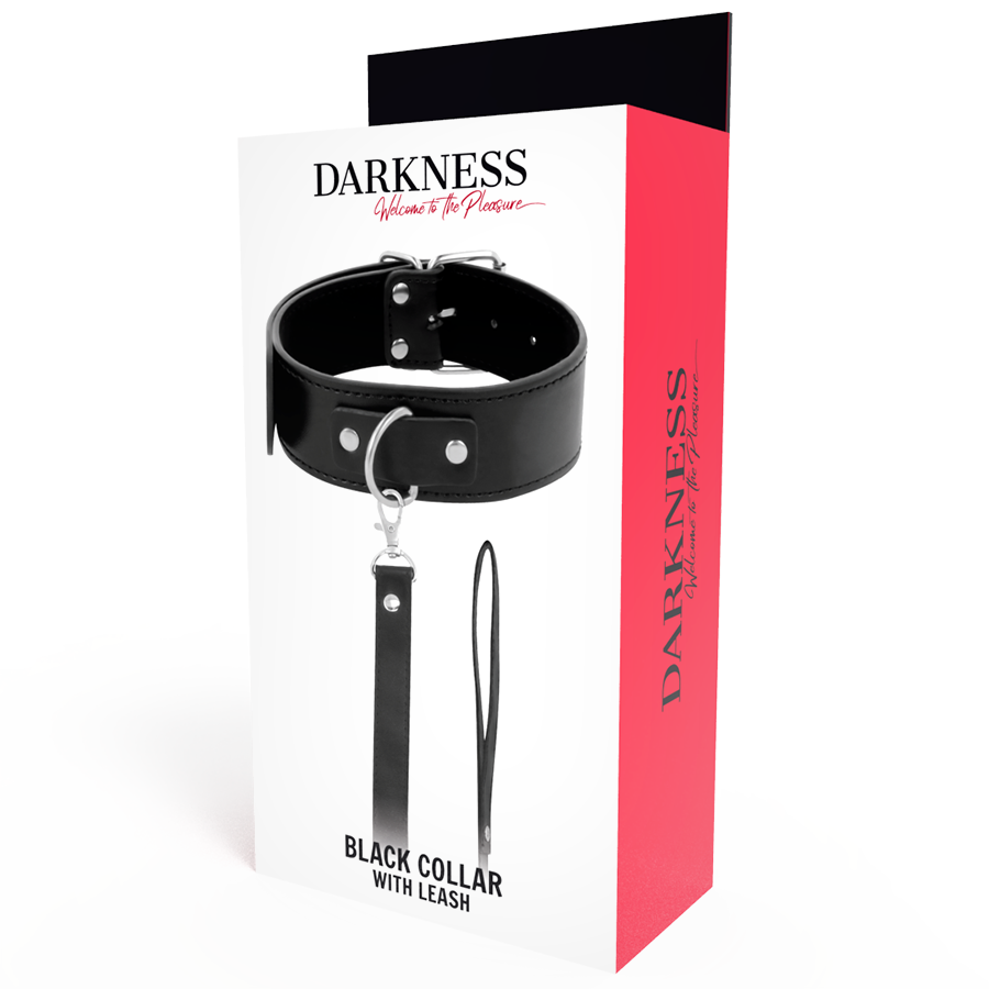 DARKNESS - COLLAR DE POSTURA CON CADENA LEATHER DARKNESS BONDAGE