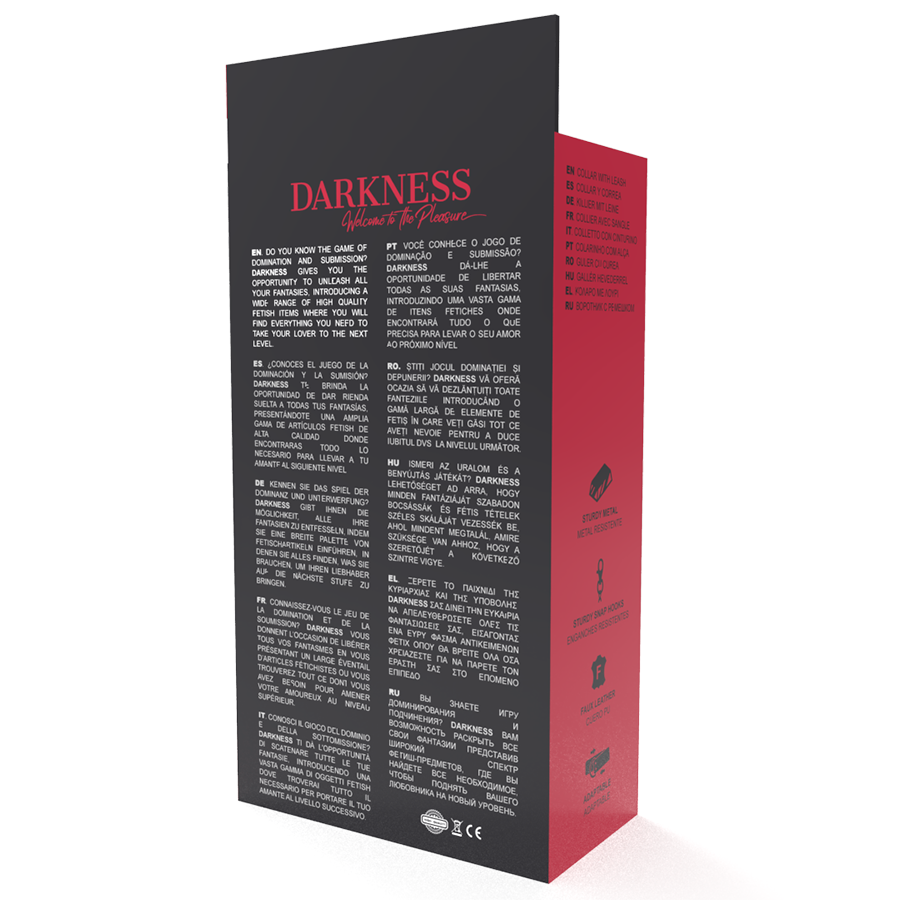 DARKNESS - COLLAR DE POSTURA CON CADENA LEATHER DARKNESS BONDAGE