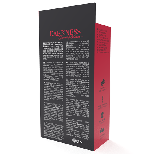 DARKNESS - COLLAR DE POSTURA CON CADENA LEATHER DARKNESS BONDAGE