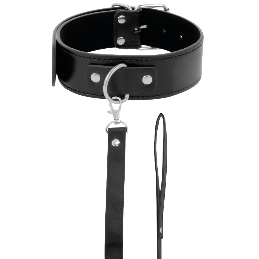 DARKNESS - COLLAR DE POSTURA CON CADENA LEATHER DARKNESS BONDAGE