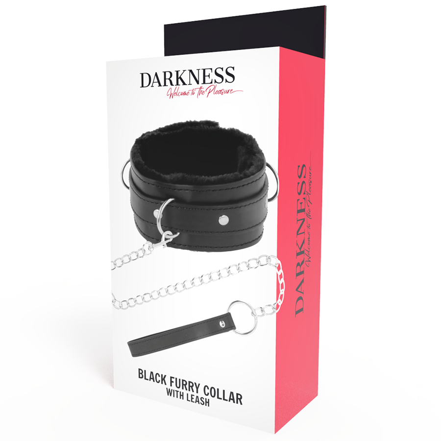 DARKNESS - COLLAR CONFORTABLE DE POSTURA CON CADENA LEATHER DARKNESS BONDAGE