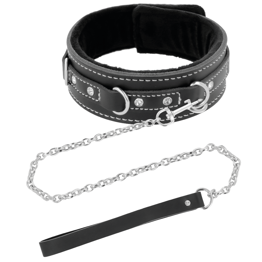 DARKNESS - COLLAR LEATHER CON CORREA ALTA CALIDAD DARKNESS BONDAGE