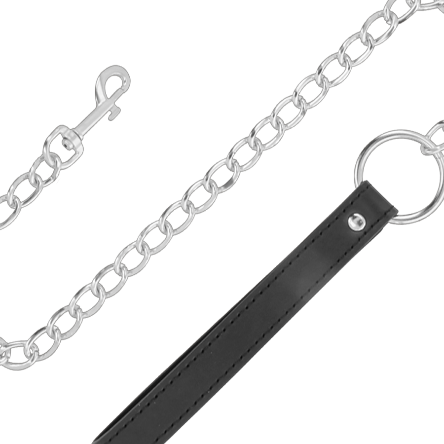 DARKNESS - COLLAR CON CADENA SOFT LEATHER DARKNESS BONDAGE