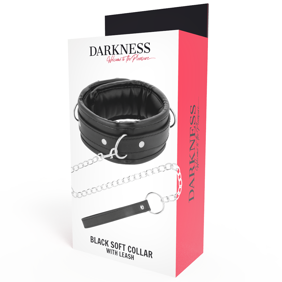 DARKNESS - COLLAR CON CADENA SOFT LEATHER DARKNESS BONDAGE