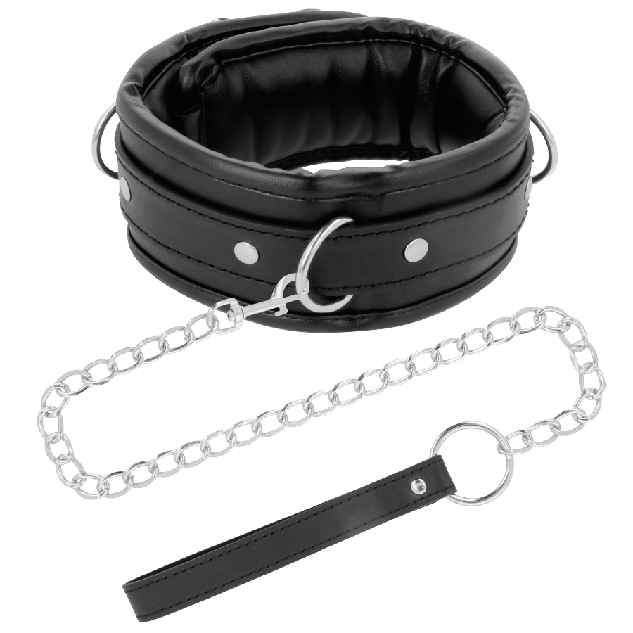 DARKNESS - COLLAR CON CADENA SOFT LEATHER DARKNESS BONDAGE