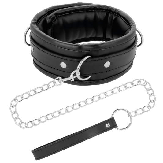 DARKNESS - COLLAR CON CADENA SOFT LEATHER DARKNESS BONDAGE