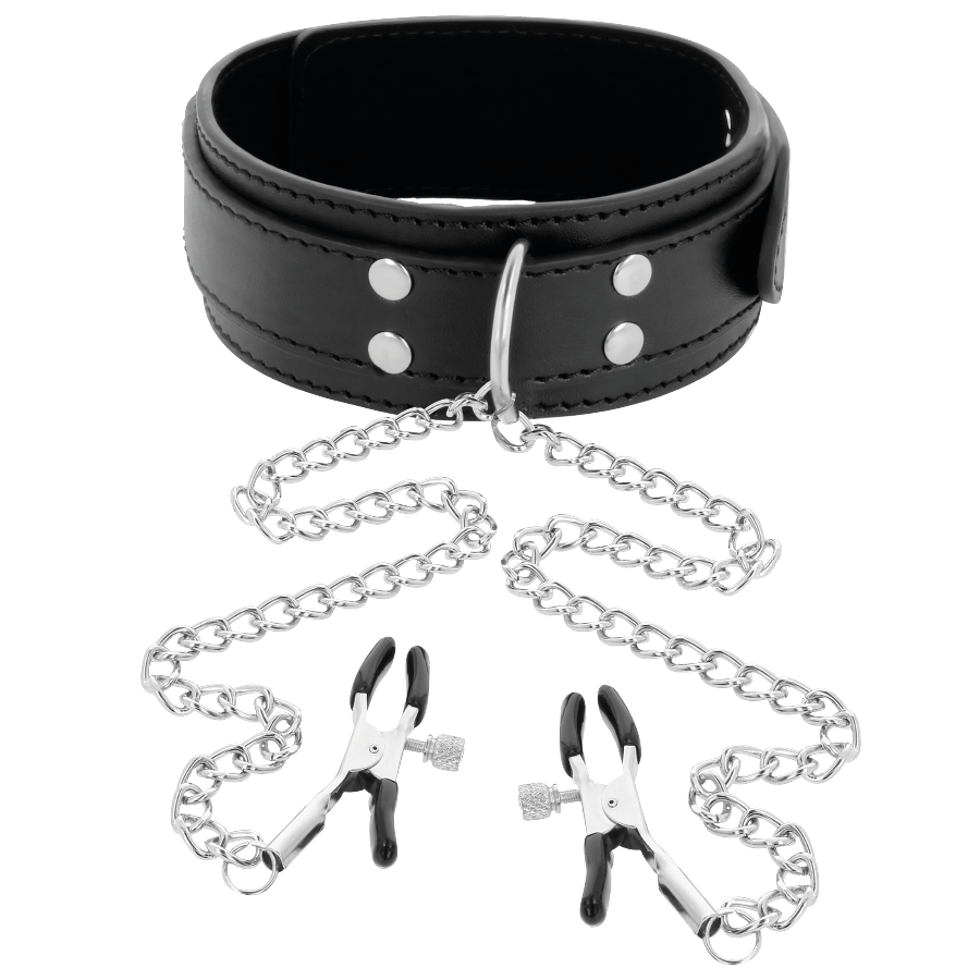 DARKNESS - COLLAR CON PINZAS PARA PEZONES NEGRO DARKNESS BONDAGE