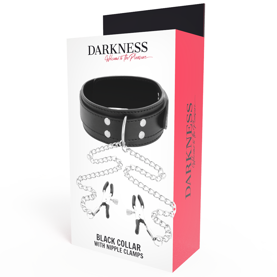 DARKNESS - COLLAR CON PINZAS PARA PEZONES NEGRO DARKNESS BONDAGE