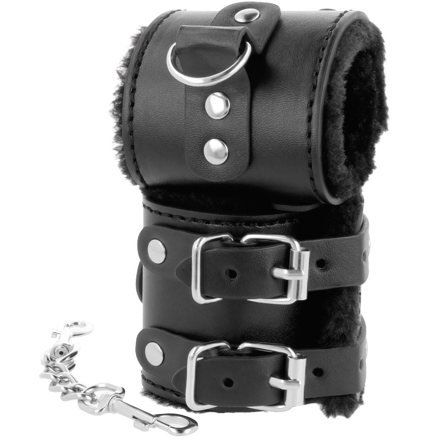 DARKNESS - ESPOSAS CUERO CON FORRO AJUSTABLES NEGRO DARKNESS BONDAGE