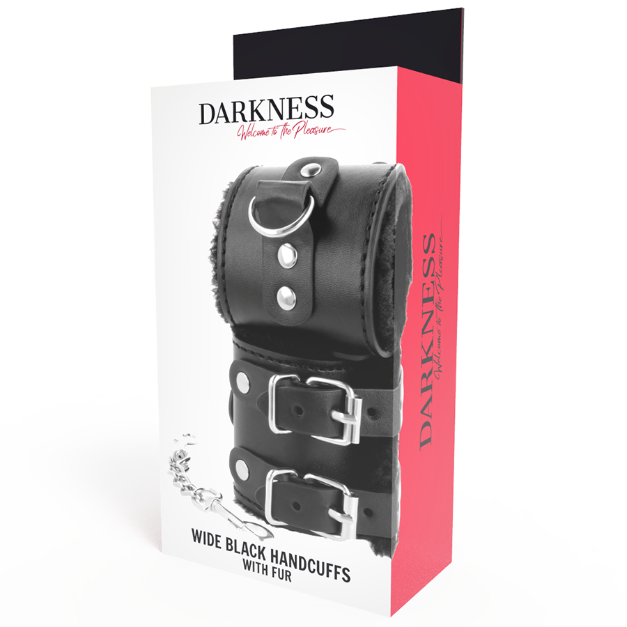 DARKNESS - ESPOSAS CUERO CON FORRO AJUSTABLES NEGRO DARKNESS BONDAGE