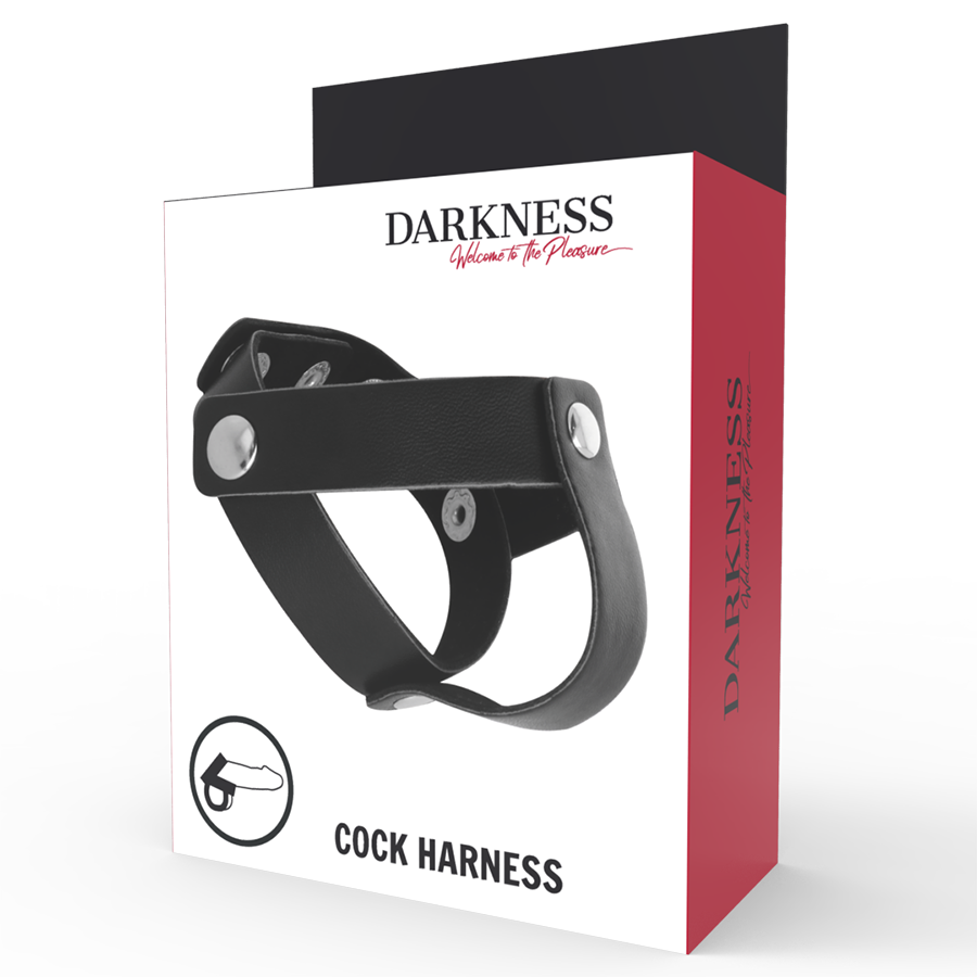 DARKNESS - ANILLO DE PIEL PARA PENE Y TESTICULOS DARKNESS SENSATIONS