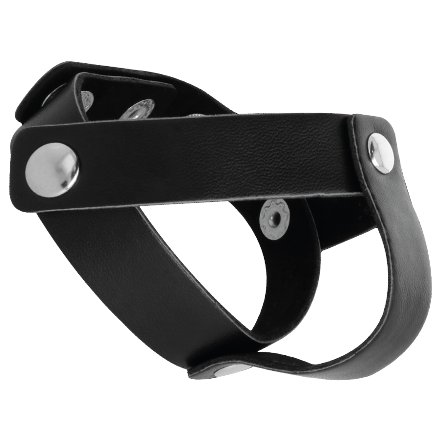 DARKNESS - ANILLO DE PIEL PARA PENE Y TESTICULOS DARKNESS SENSATIONS