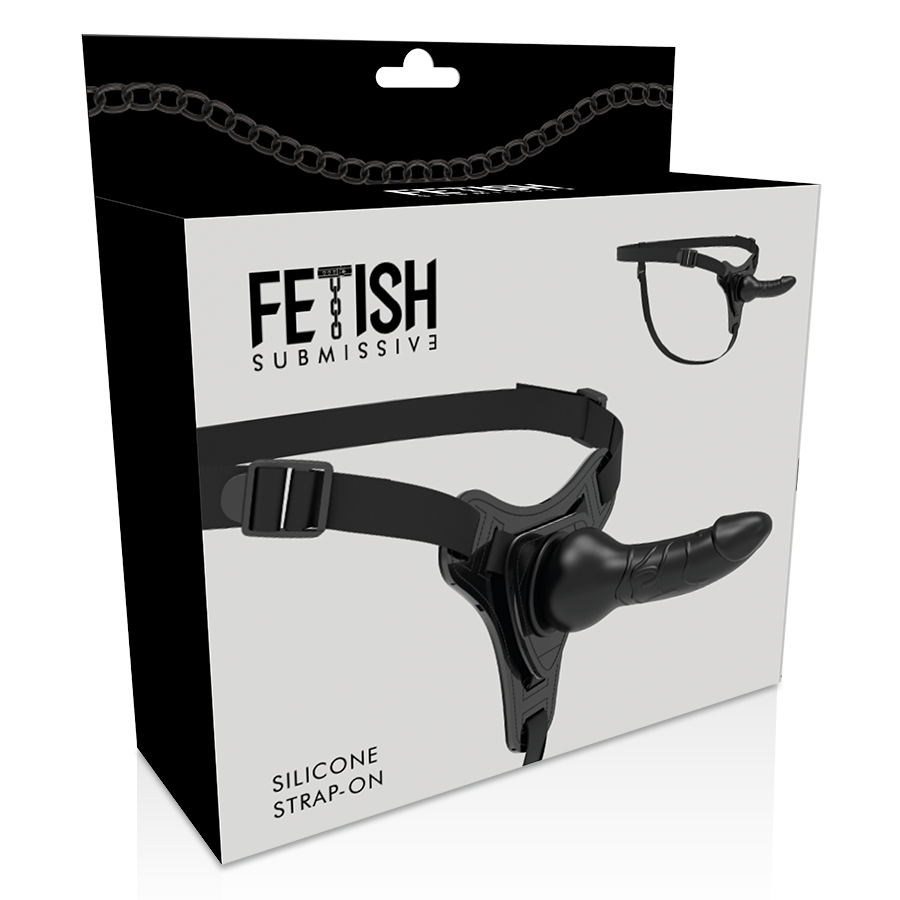 FETISH SUBMISSIVE HARNESS - SILICONA NEGRO REALISTIC 16 CM FETISH SUBMISSIVE HARNESS