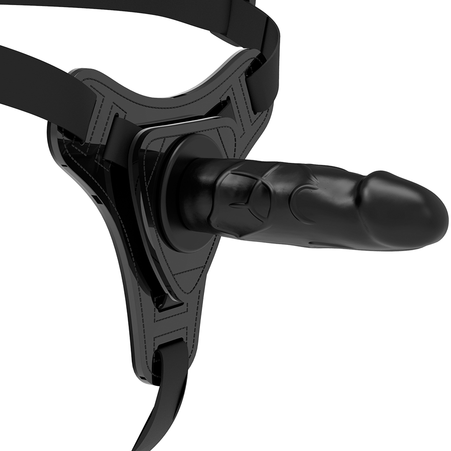 FETISH SUBMISSIVE HARNESS - SILICONA NEGRO REALISTIC 15 CM FETISH SUBMISSIVE HARNESS